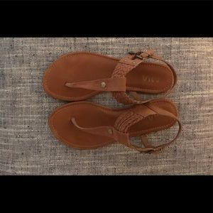 Cognac Brown Suede Sandles